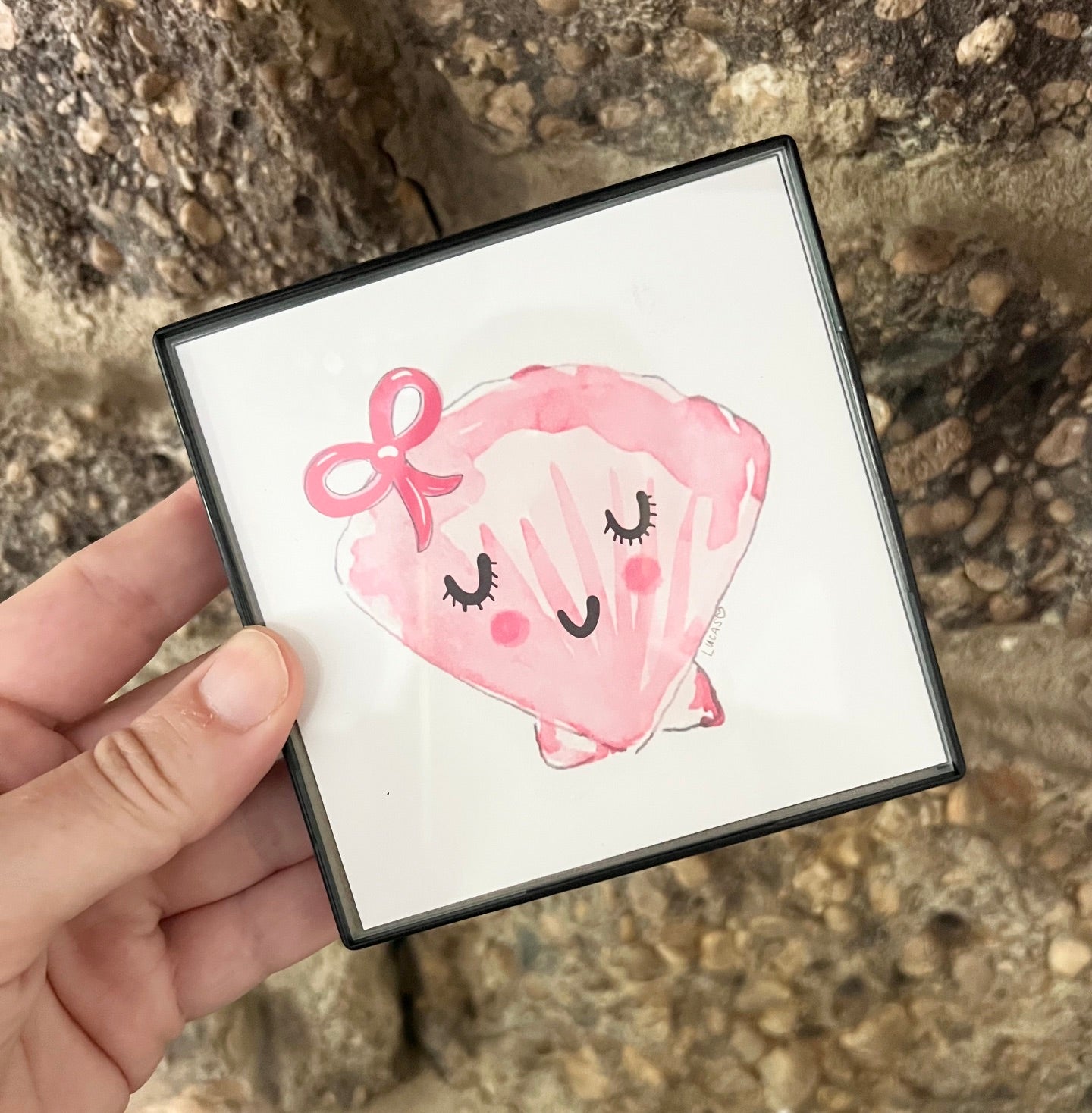 Coquette Shell - Framed Art Print - 4" x 4"