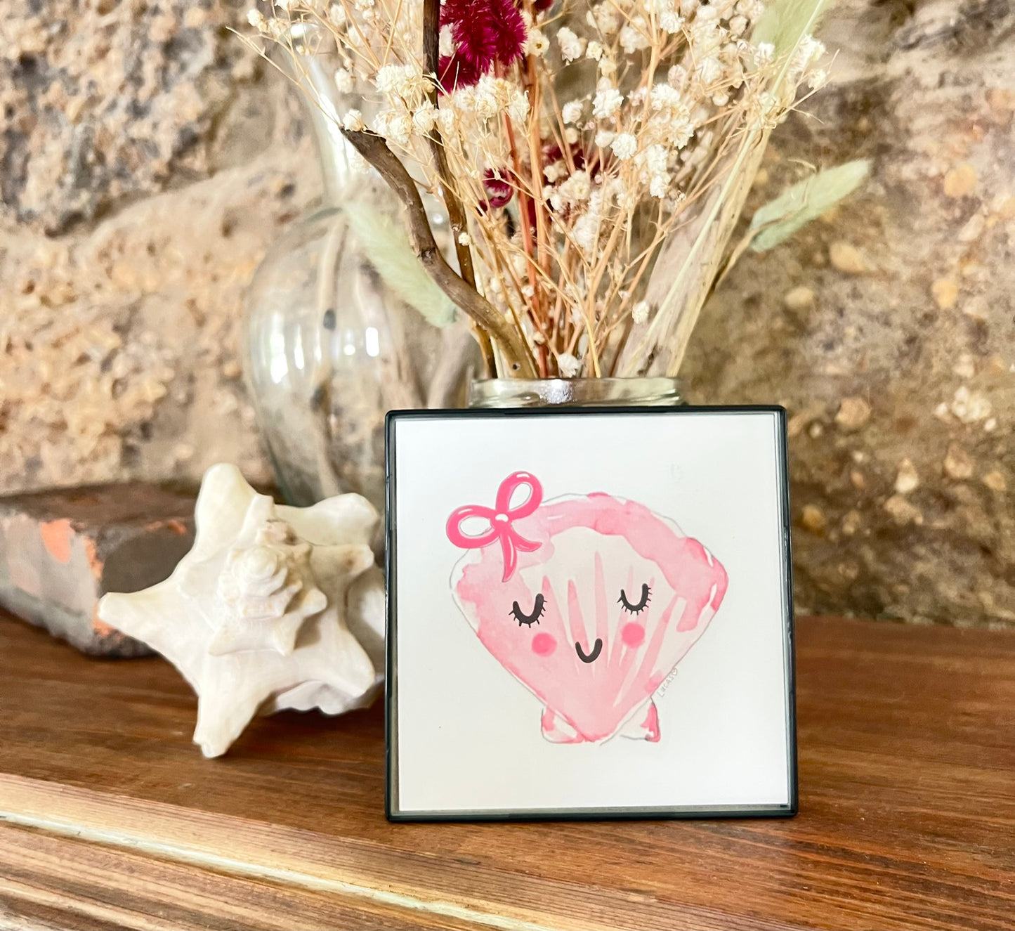 Coquette Shell - Framed Art Print - 4" x 4"