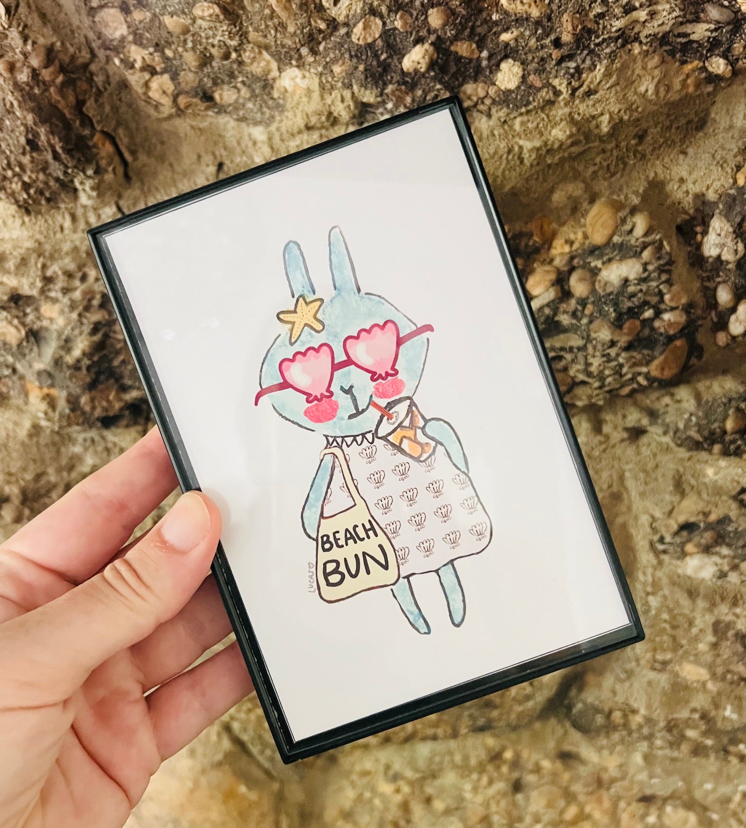 
Beach Bunny - Framed Art Print - 4" x 6"
