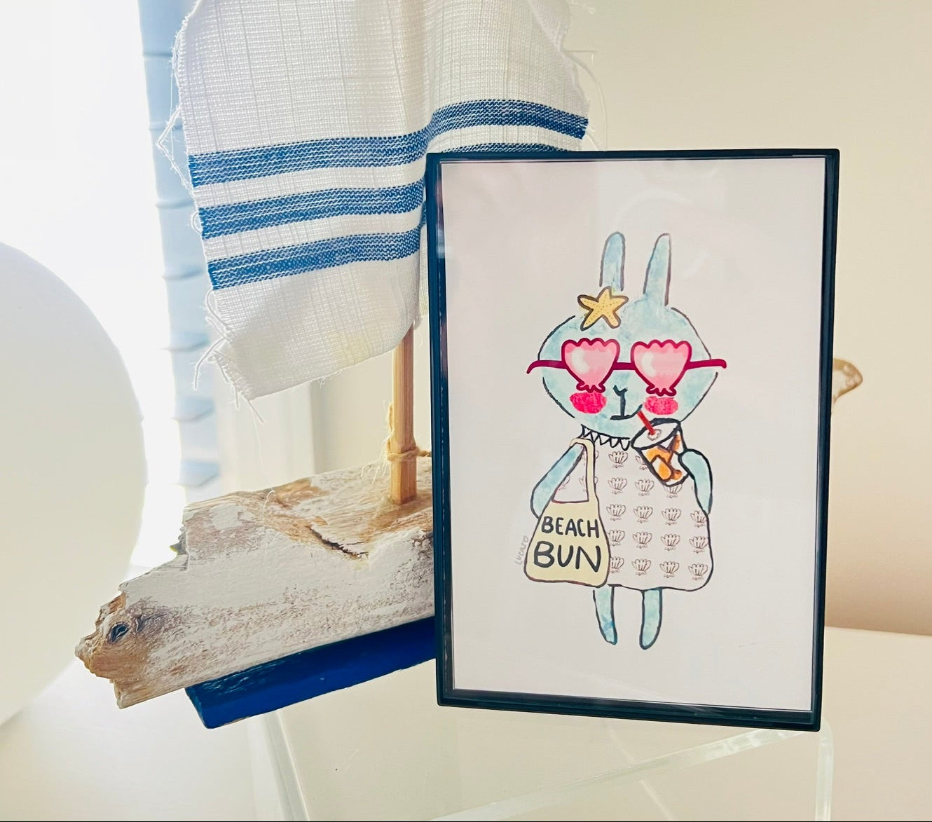 
Beach Bunny - Framed Art Print - 4" x 6"
