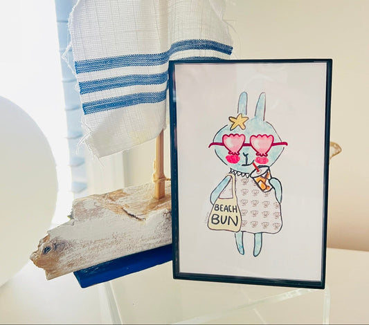 
Beach Bunny - Framed Art Print - 4" x 6"
