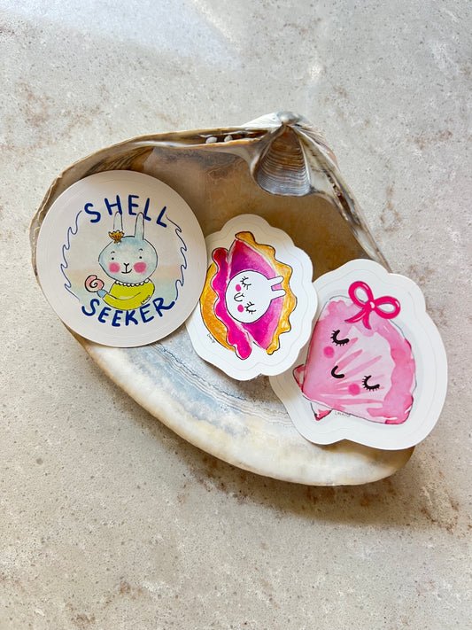 Beach Bun Sticker Trio – Shell Seekers Edition by Sook & Hook
