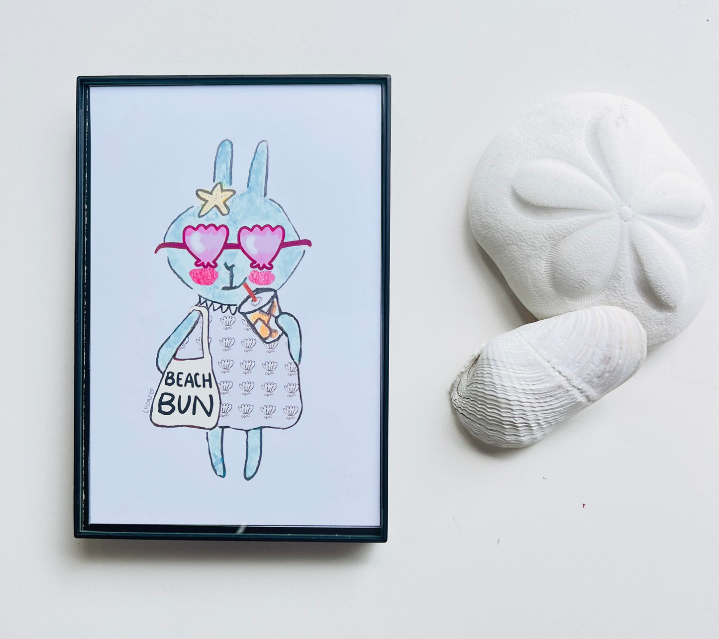 Beach Bunny - Framed Art Print - 4" x 6"