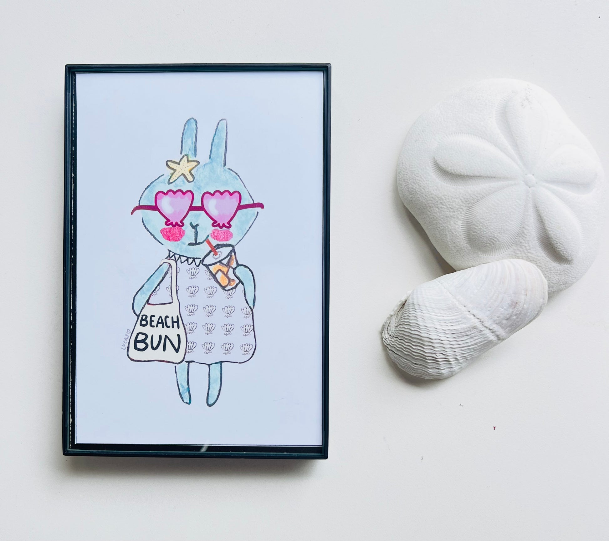 Beach Bunny - Framed Art Print - 4" x 6"