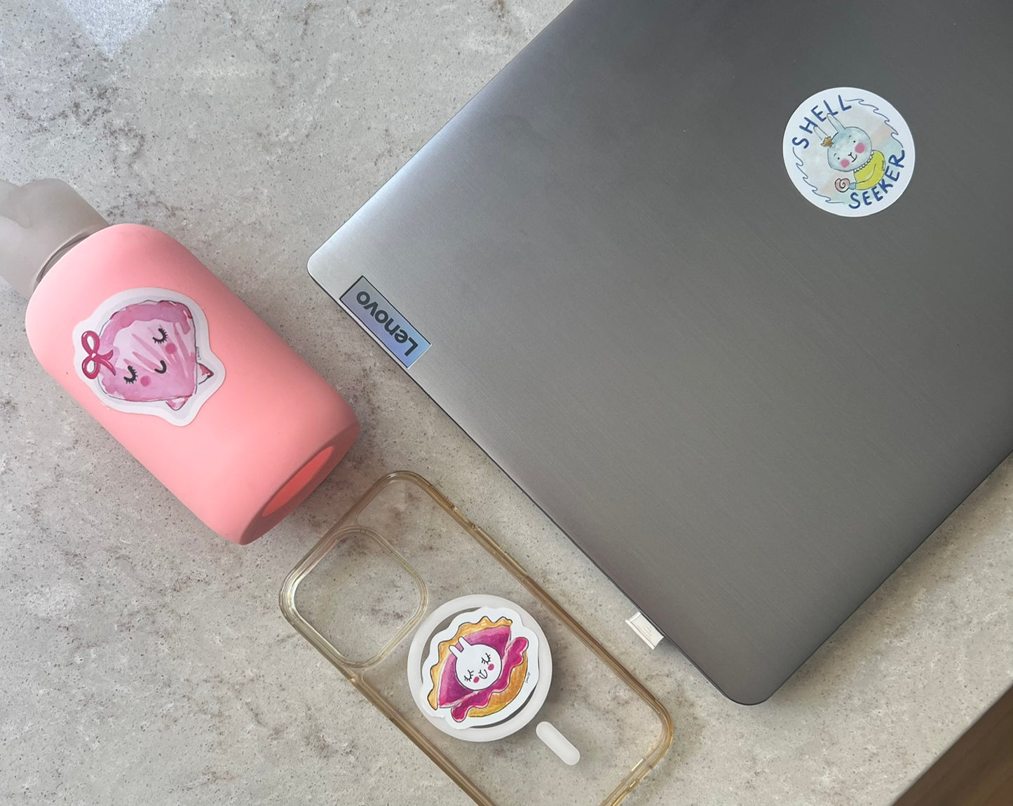 Beach Bun Sticker Trio – Shell Seekers Edition by Sook & Hook