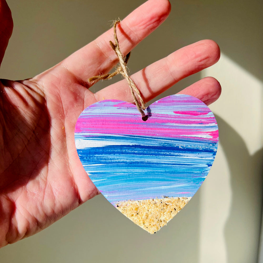 Seascape Heart Ornaments