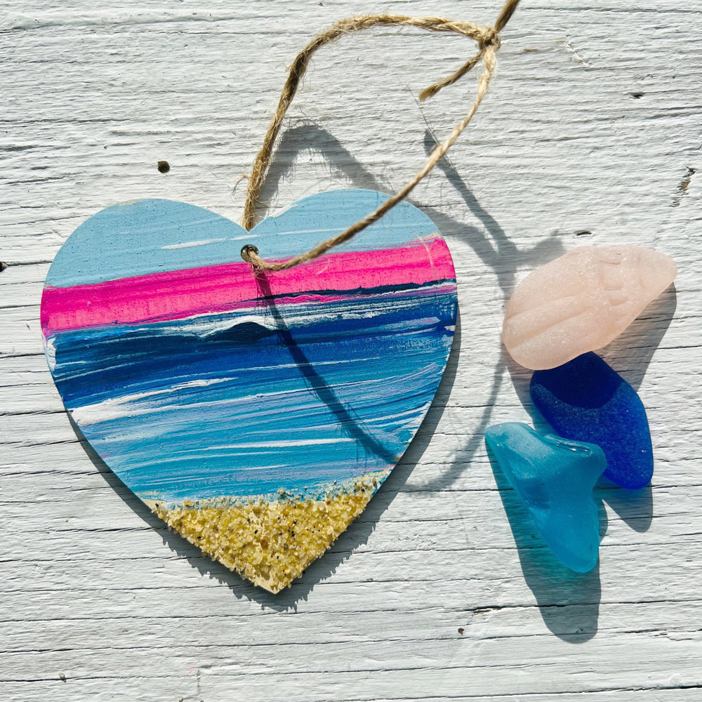 Seascape Heart Ornaments