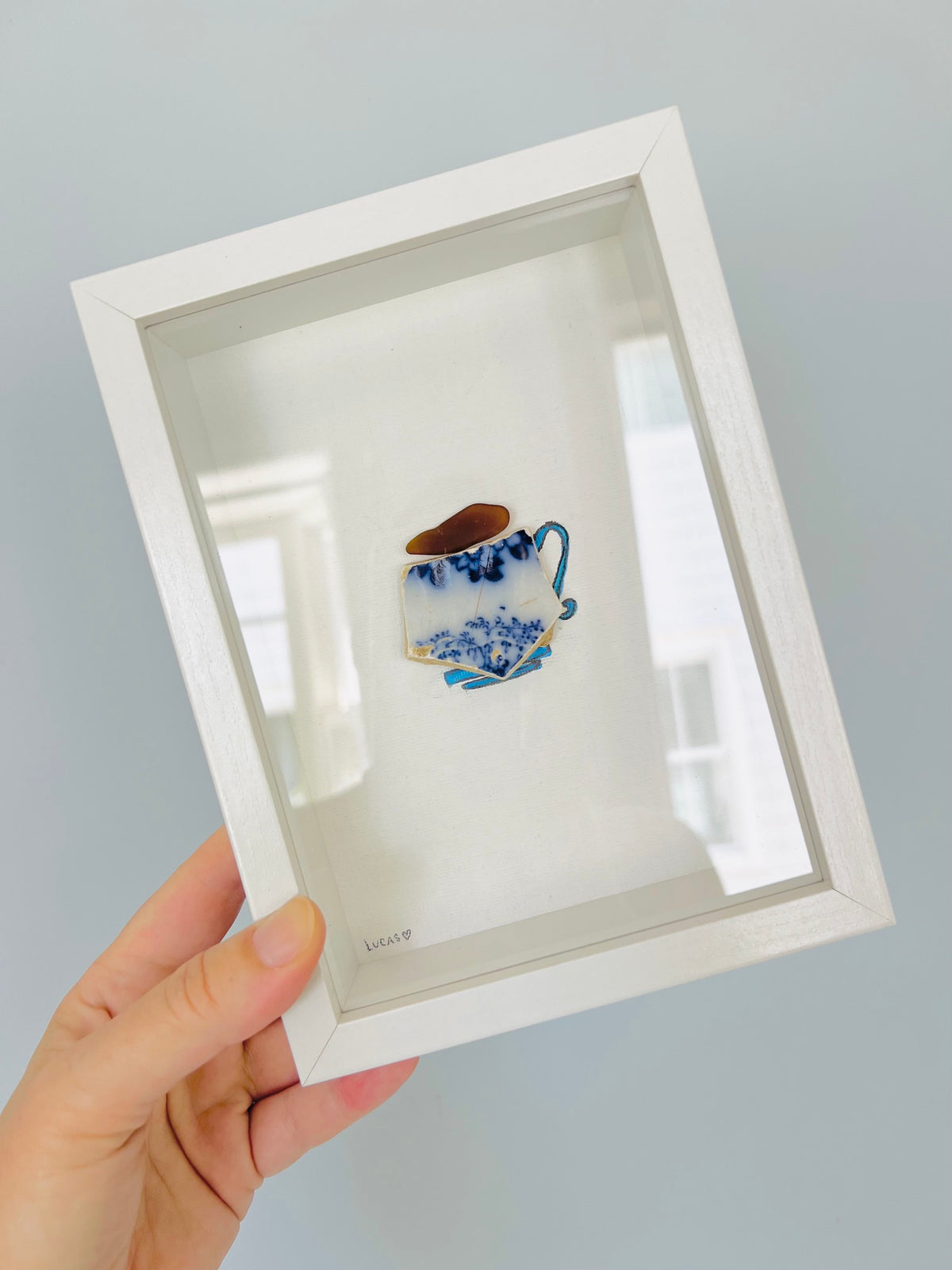 Pretty Sea Pottery & Sea Glass Coffee or Teacup