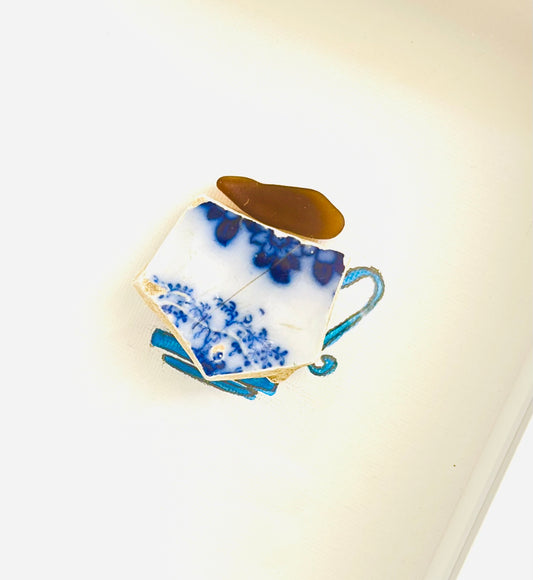 Pretty Sea Pottery & Sea Glass Coffee or Teacup