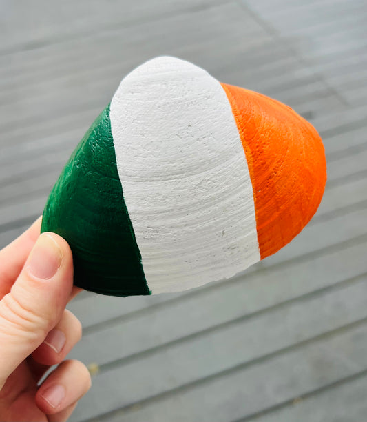 Irish Flag Handpainted Clam Shells from Belmar Beach