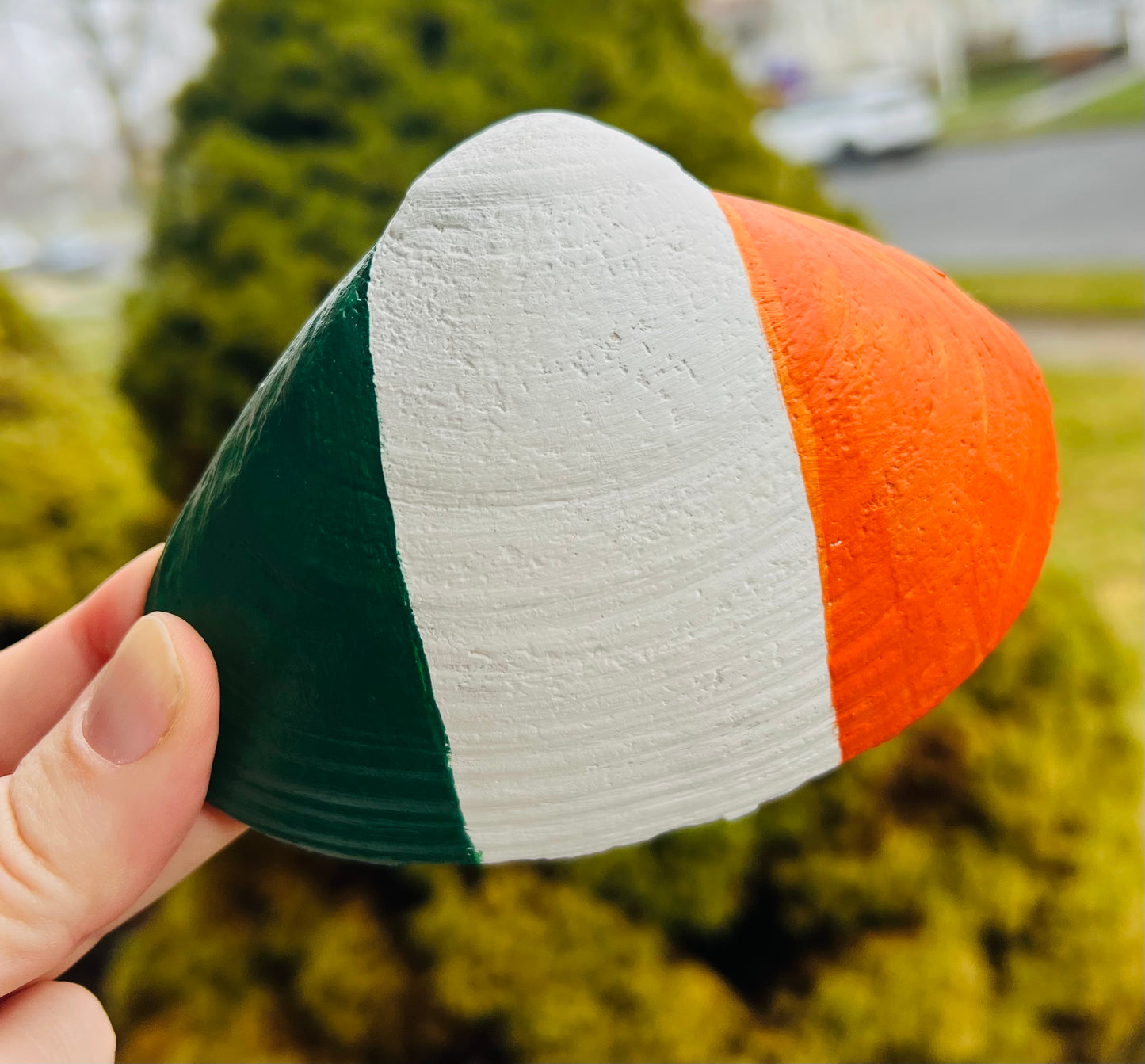 Irish Flag Handpainted Clam Shells from Belmar Beach