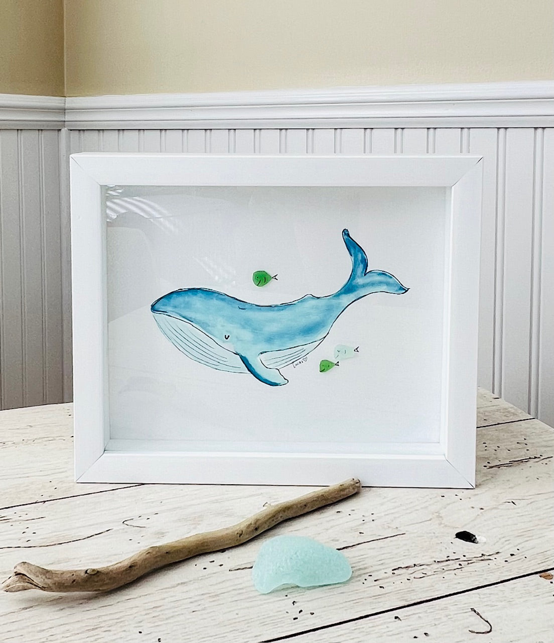 Shore Points Sea Glass Art Collection | 8"x10" Shadow Box Frame