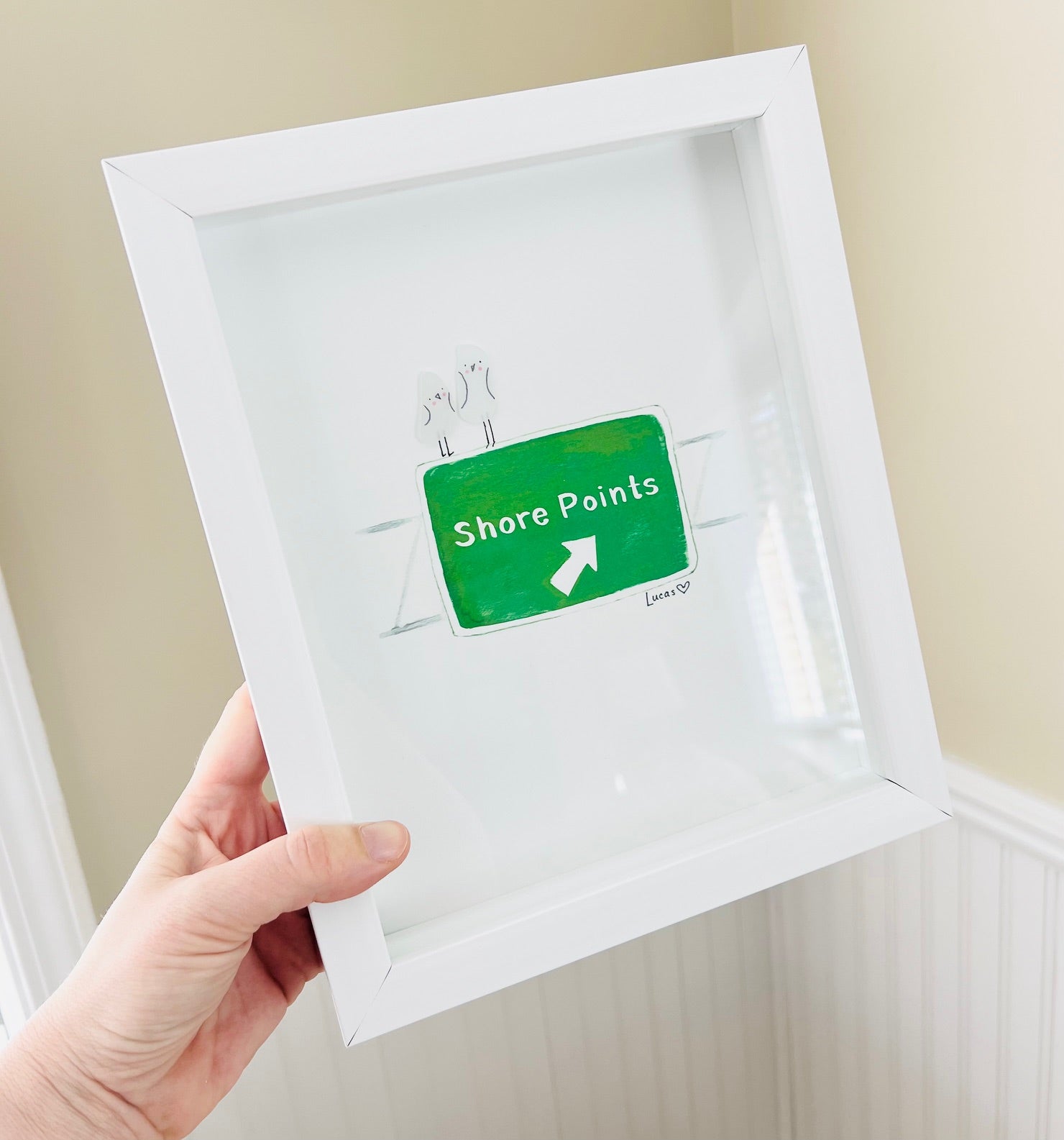Shore Points Sea Glass Art Collection | 8"x10" Shadow Box Frame
