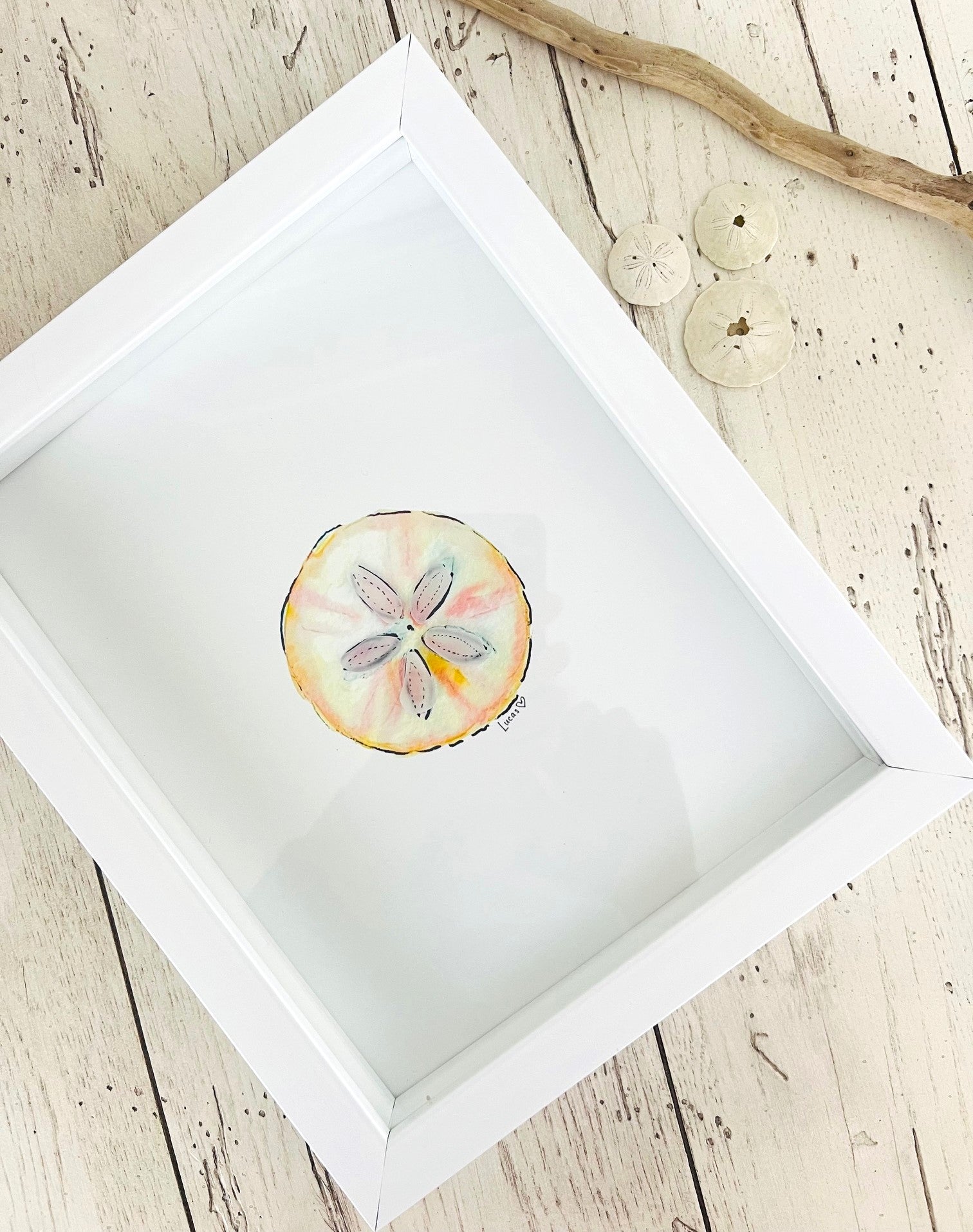 Shore Points Sea Glass Art Collection | 8"x10" Shadow Box Frame
