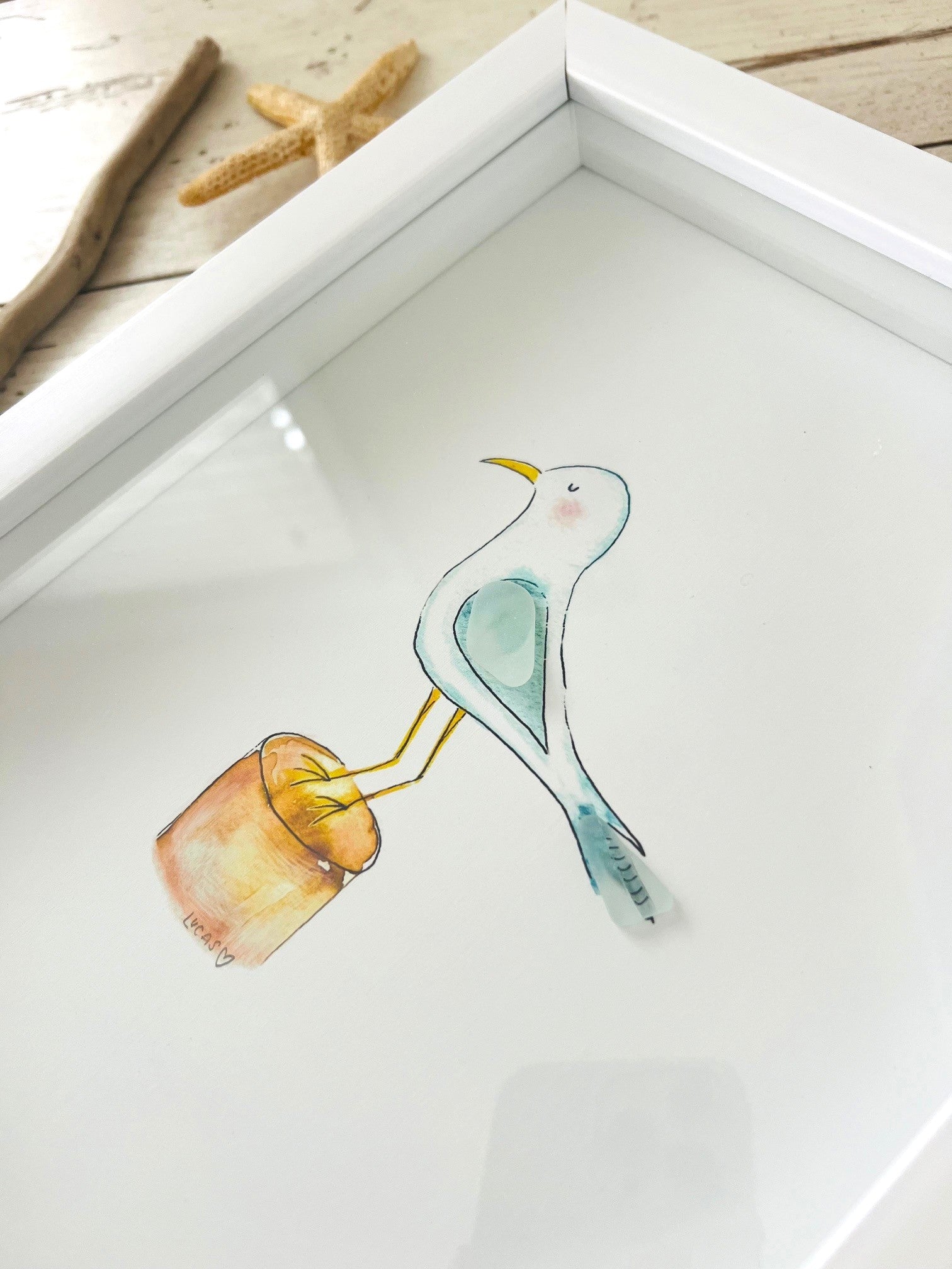 Shore Points Sea Glass Art Collection | 8"x10" Shadow Box Frame