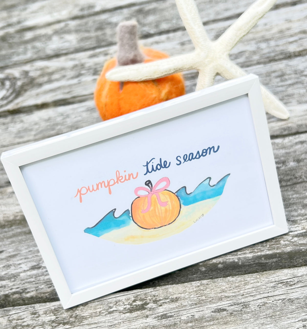 Pumpkin Tide Season - Framed Art Print - 4" x 6"