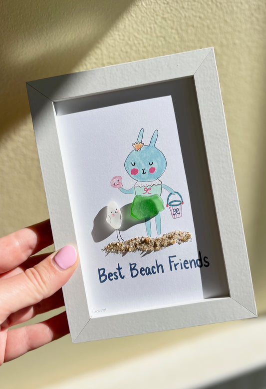 Best Beach Friends Sea Glass Art