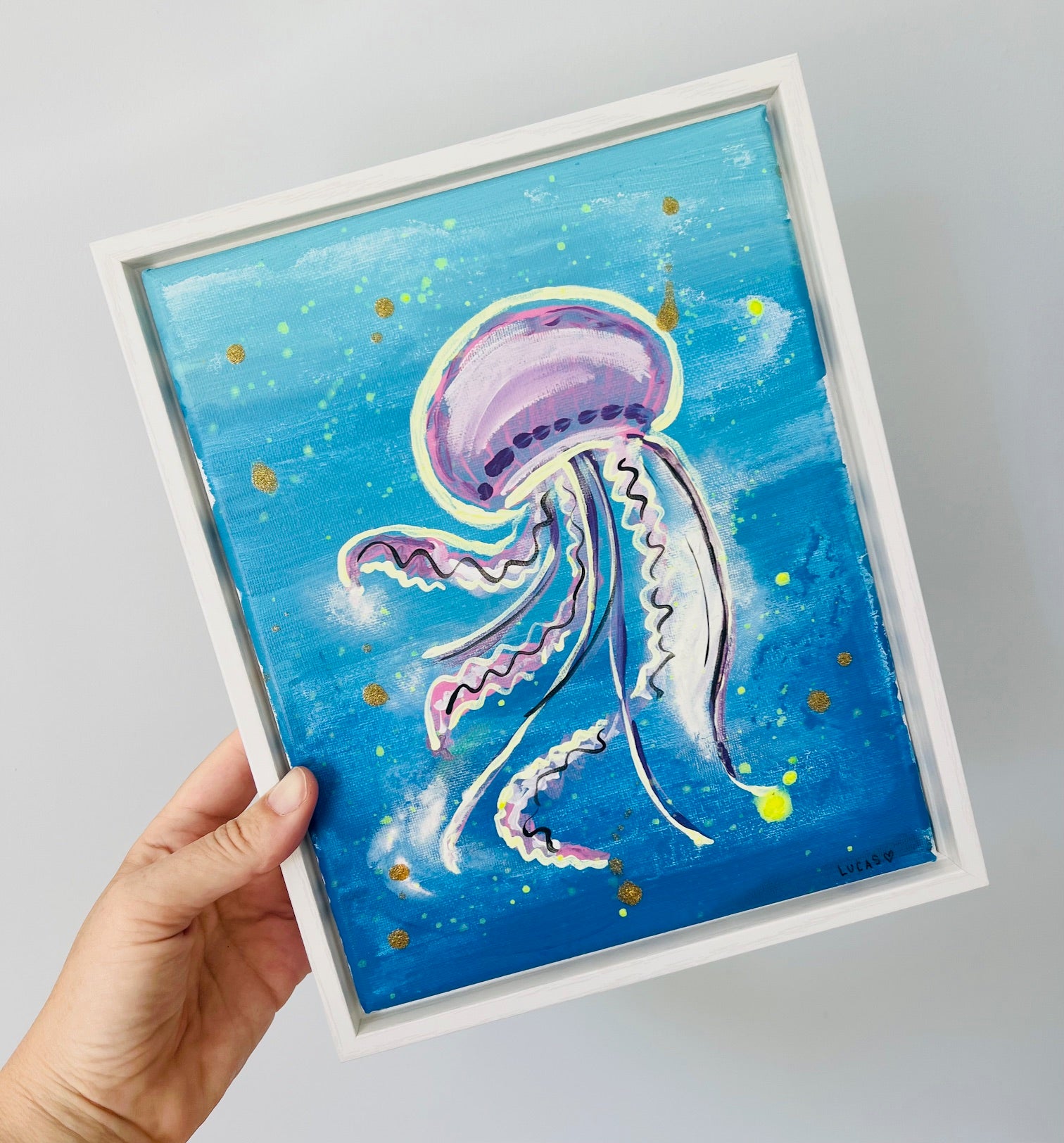 Dancing Jellyfish Original Painting | 8" x 10" | Sook & Hook