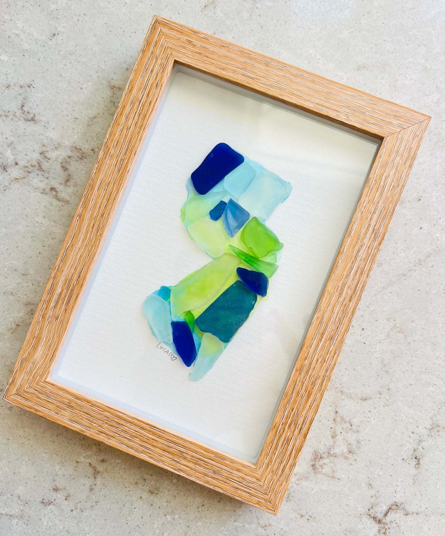 New Jersey State Sea Glass Silhouette