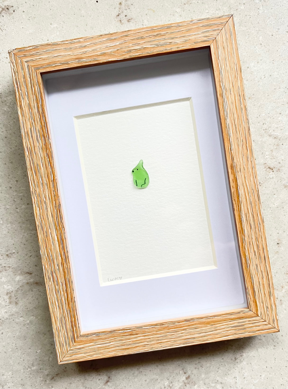 Sea Glass Rabbit Artwork | Minimalist Art for the Home | 4"x6"