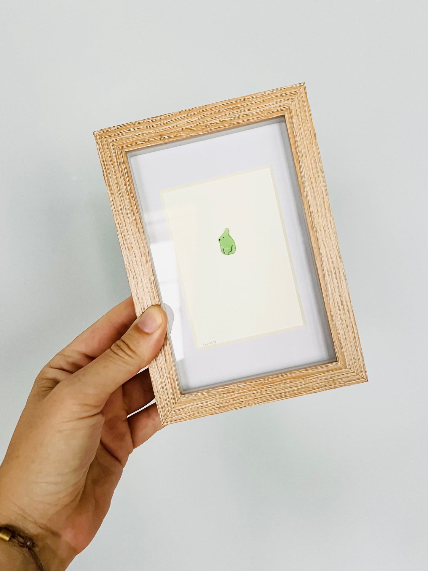 Sea Glass Rabbit Artwork | Minimalist Art for the Home | 4"x6"