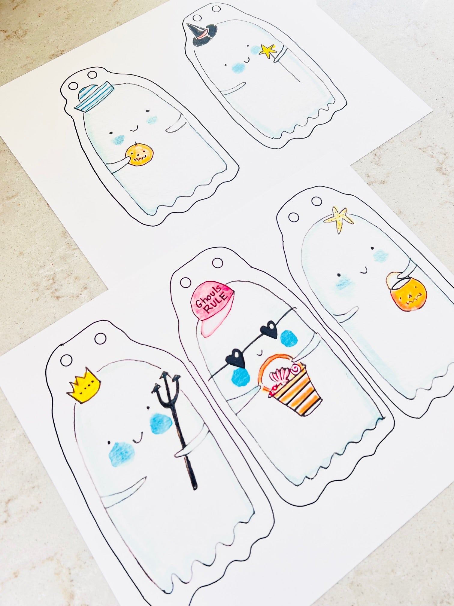 Printable Coastal Ghost Garland by Sook & Hook