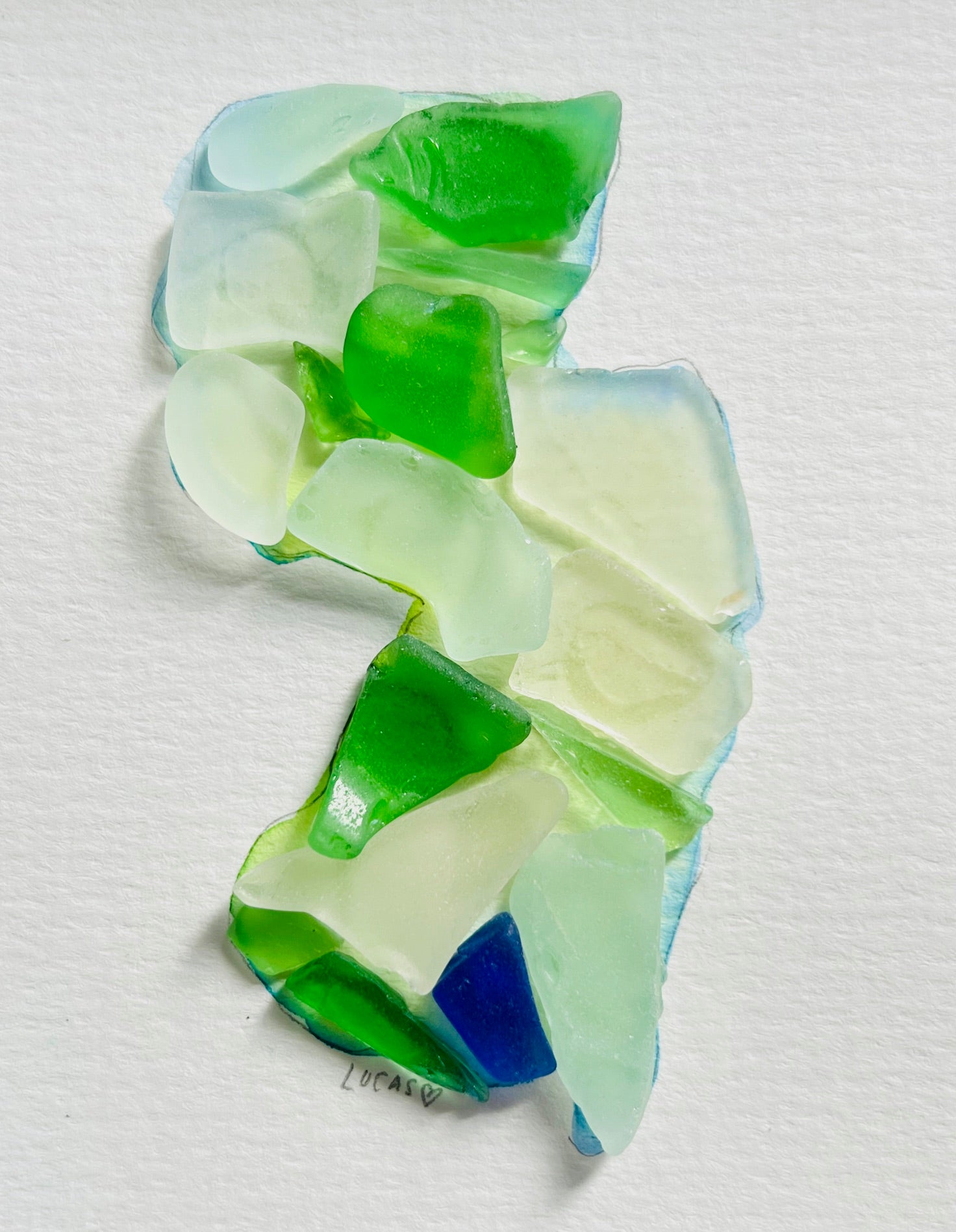 New Jersey State Sea Glass Silhouette