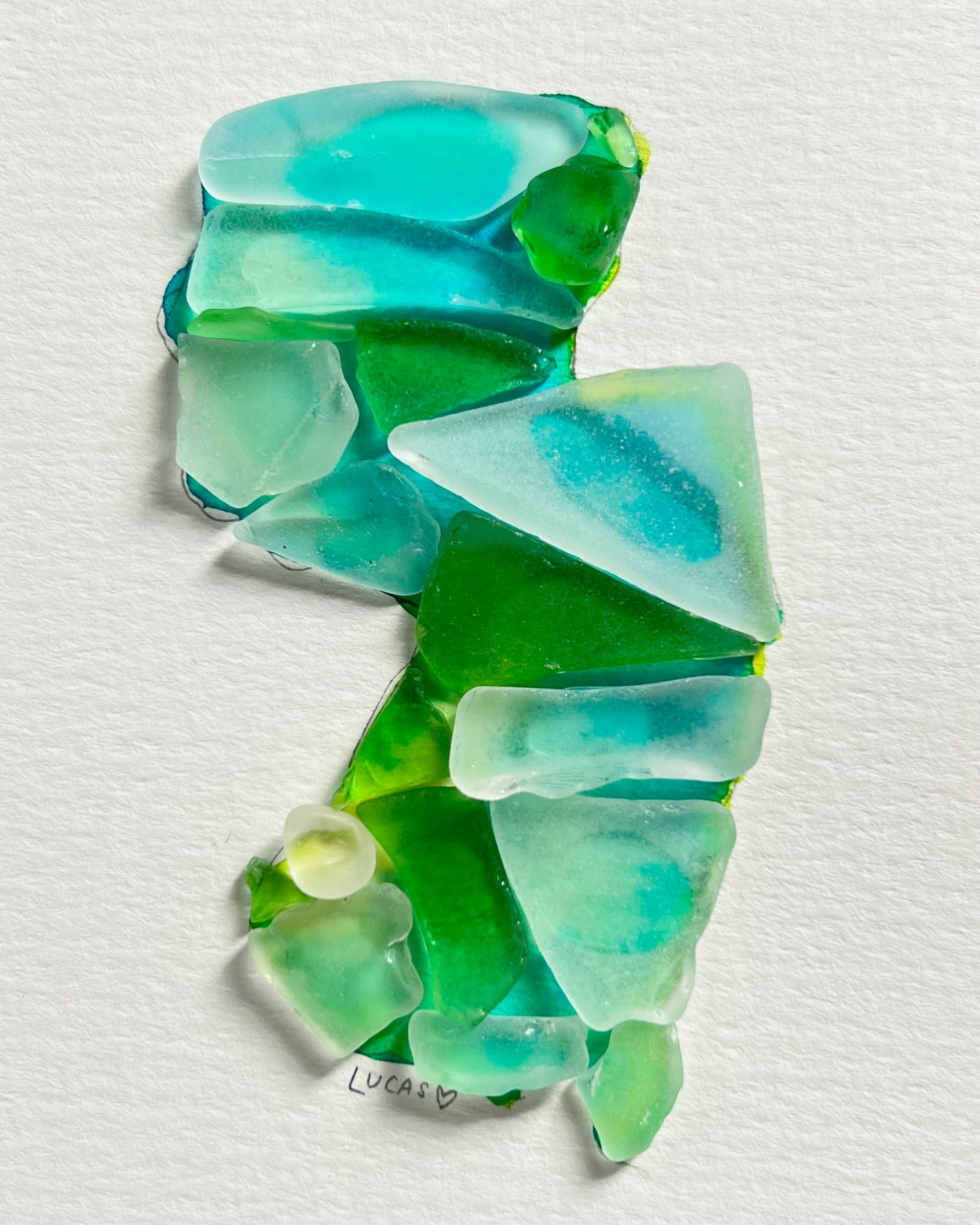 New Jersey State Sea Glass Silhouette