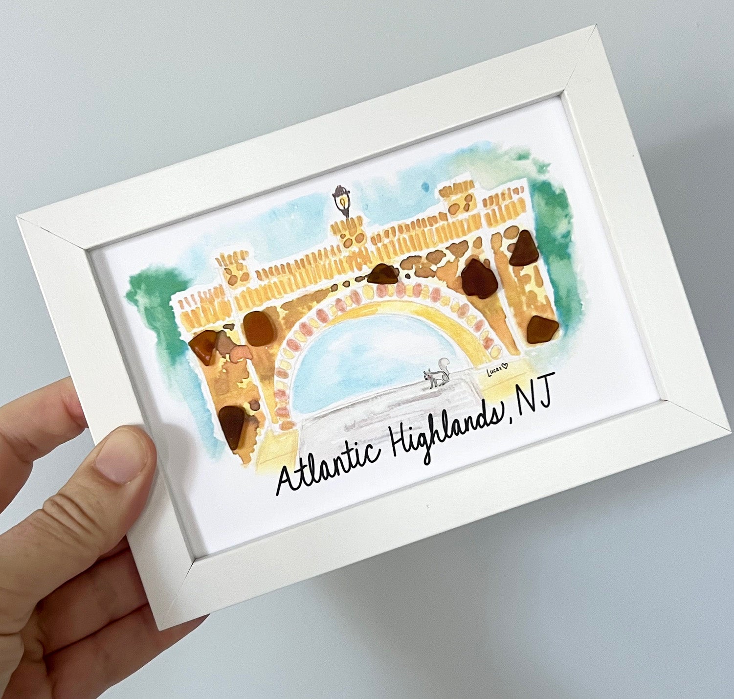 Atlantic Highlands, NJ Bridge Sea Glass Art