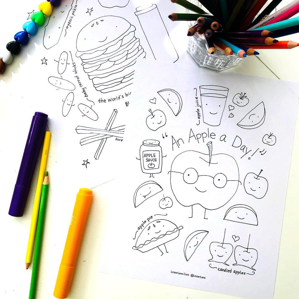 Printable Vegan Food Coloring Book