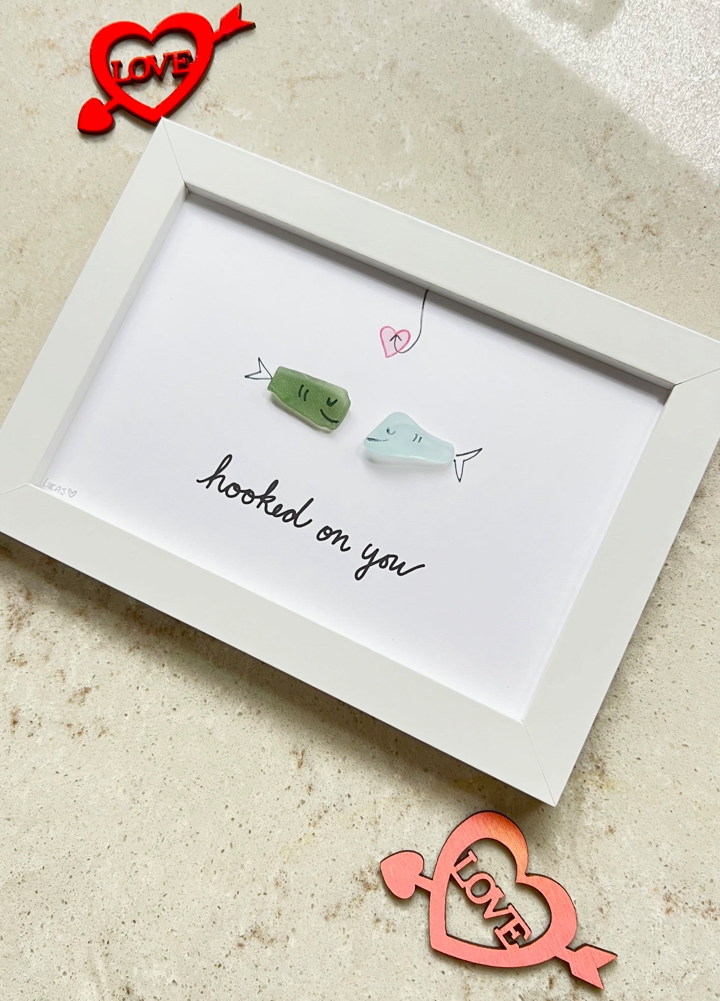 Hooked on You Sea Glass Fish by Sook & Hook