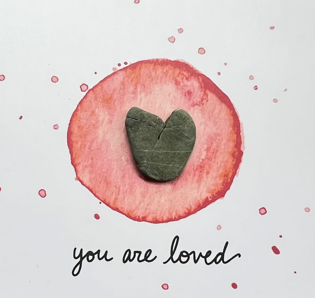 You are Loved Heart Artwork | Stone, Sea Glass or Shell Heart in a Shadow Box Frame