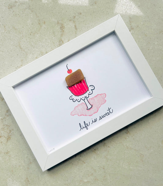 Cupcake Sea Glass Art | Life is Sweet