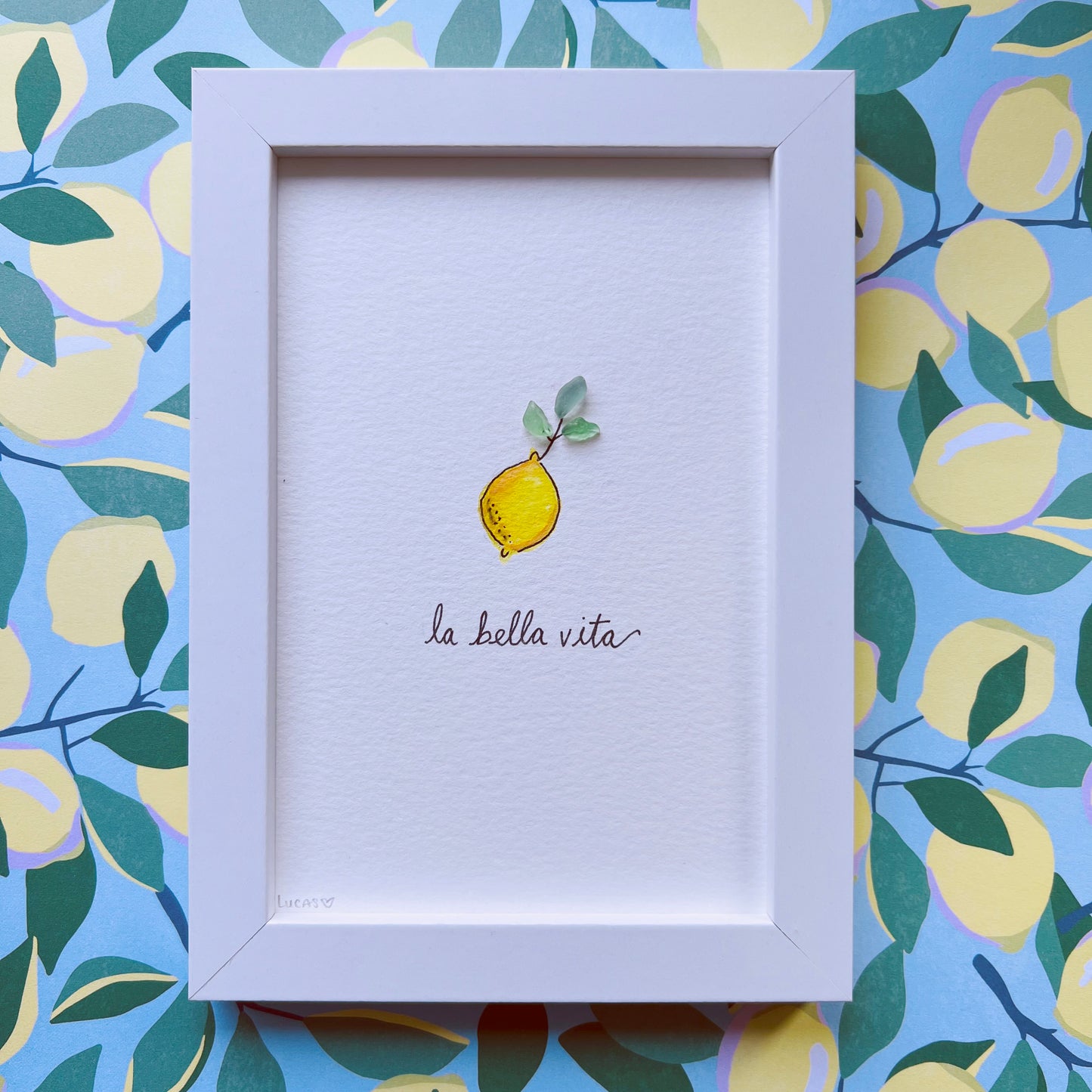 Italian Lemon Sea Glass / Lake Glass Art | La Bella Vita | Limited Edition