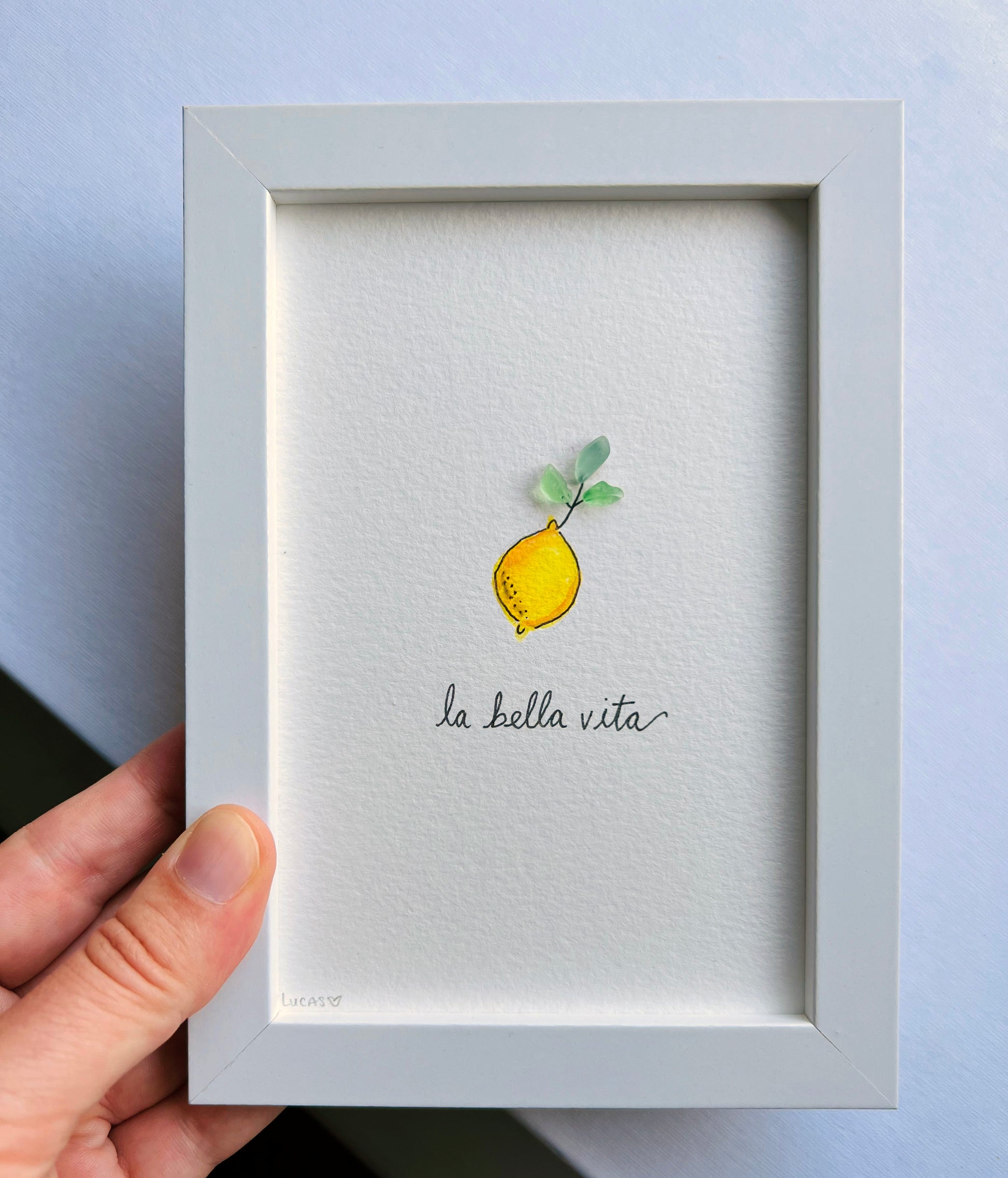 Italian Lemon Sea Glass / Lake Glass Art | La Bella Vita | Limited Edition