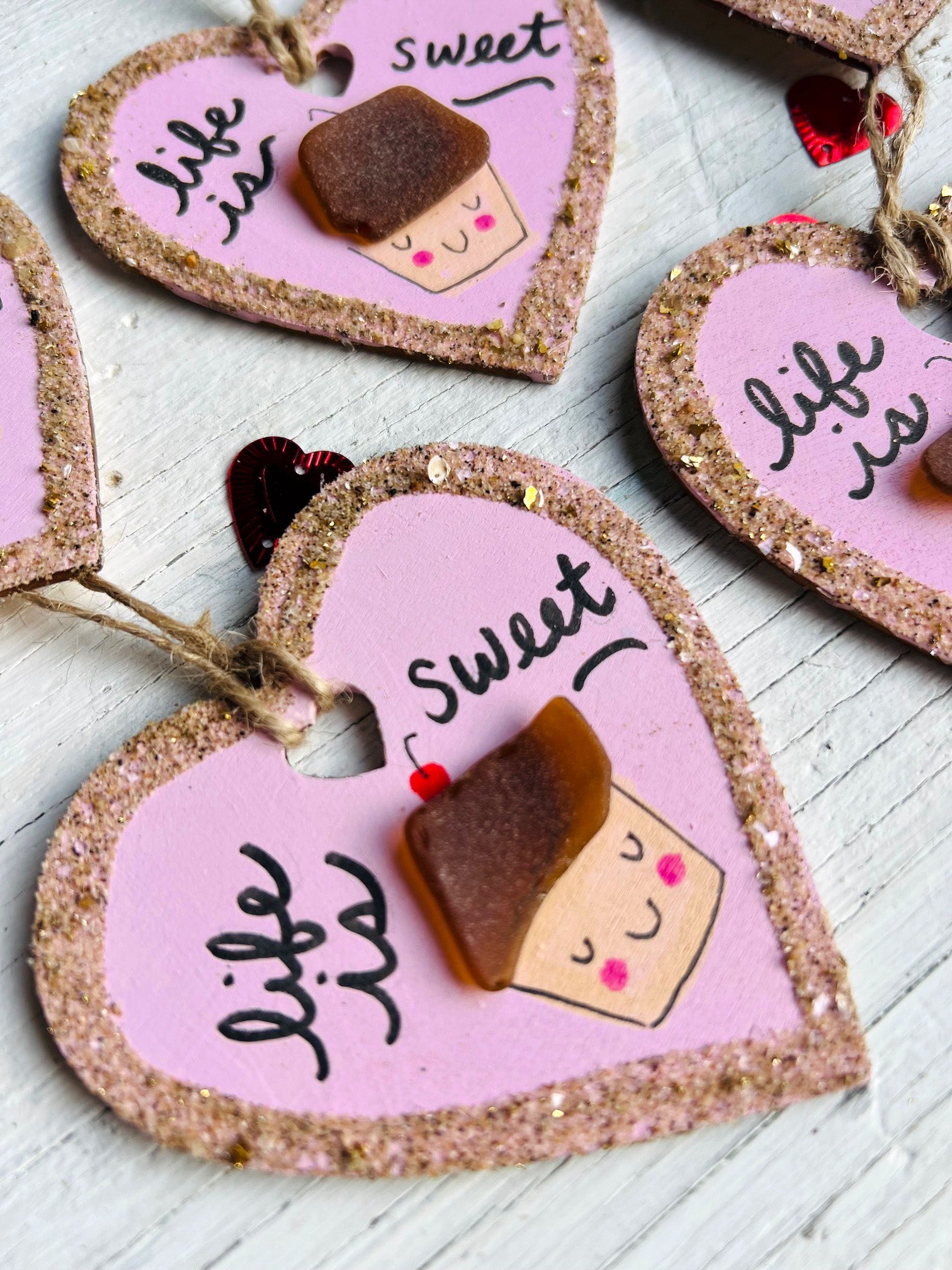 Life is Sweet Sea Glass Cupcake Ornament by Sook & Hook