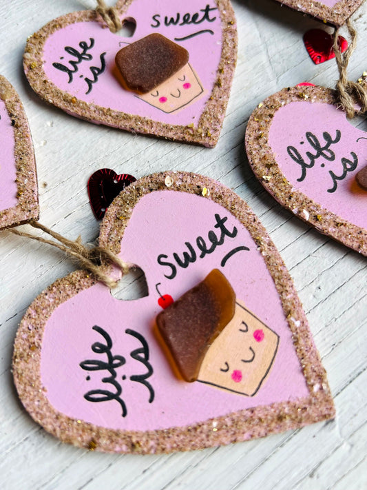 Life is Sweet Sea Glass Cupcake Ornament by Sook & Hook
