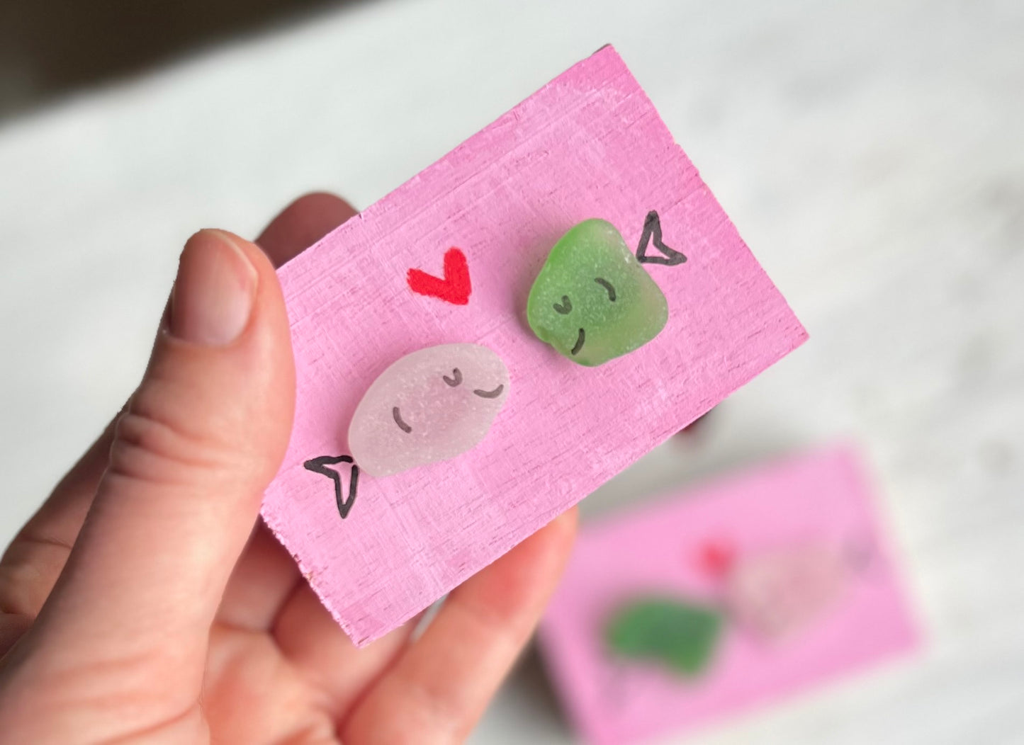 Fish in Love Mini Wood Block Art