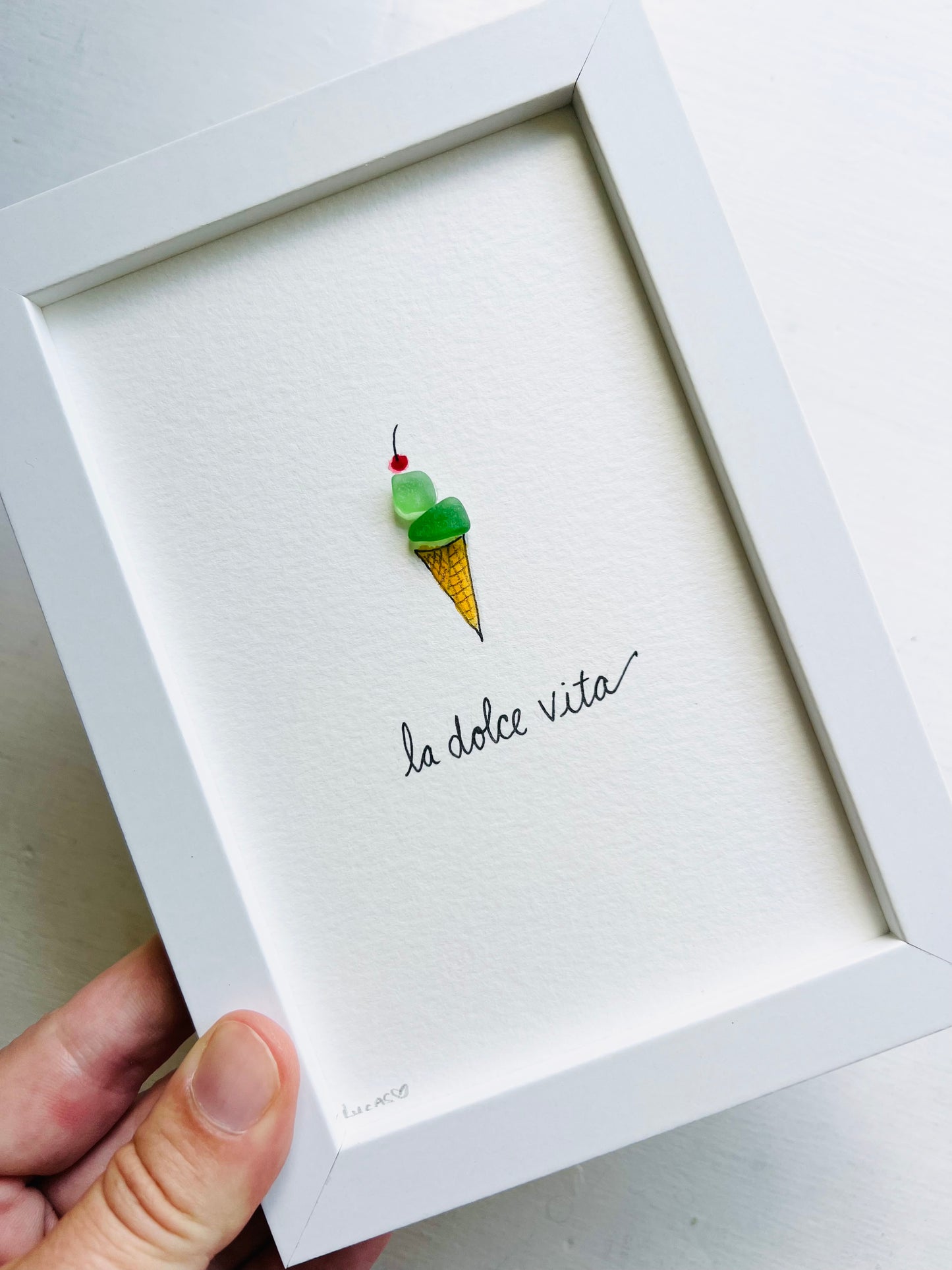 Italian Gelato Sea Glass / Lake Glass Art | La Dolce Vita | Limited Edition