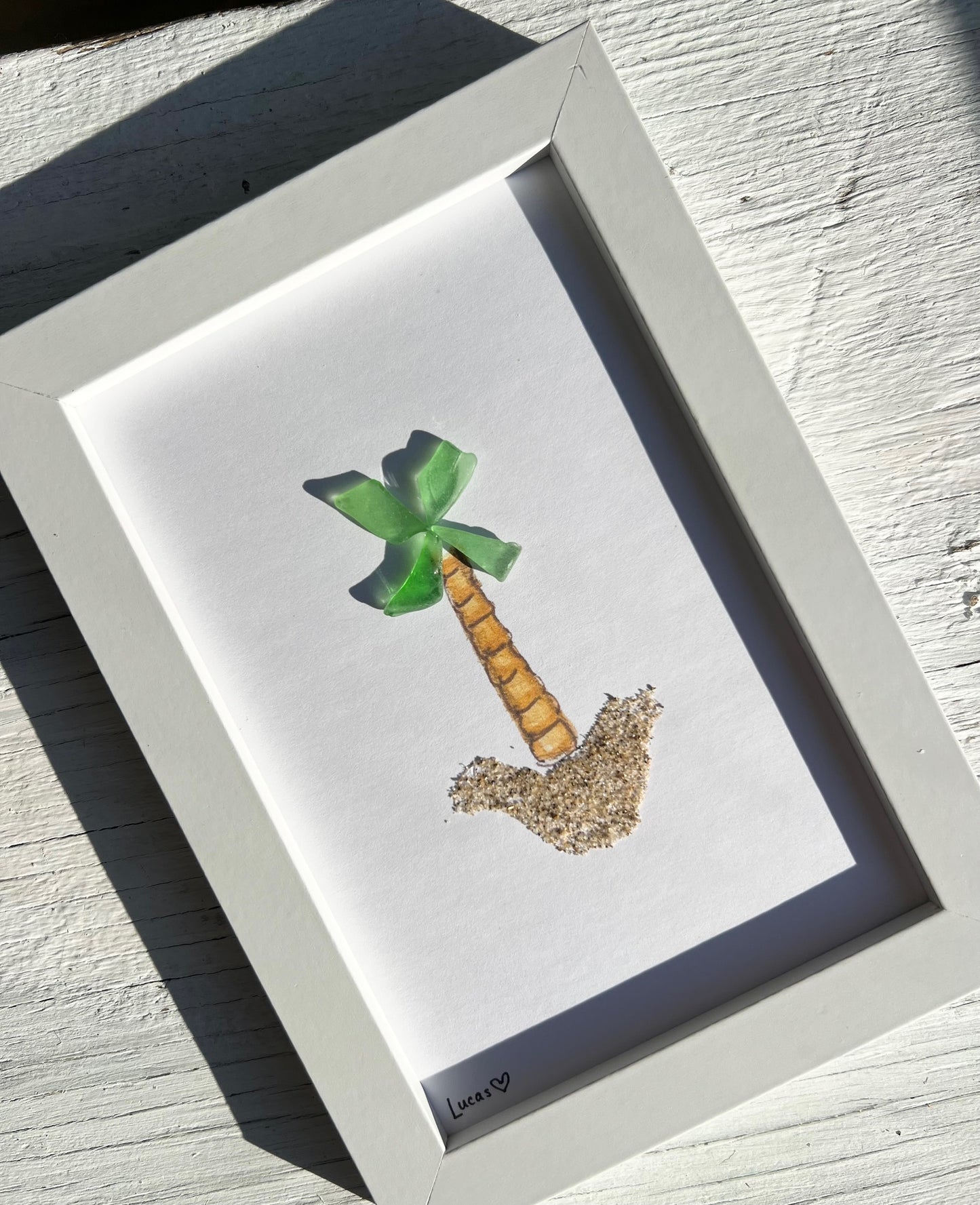 Palm Tree Sea Glass Art