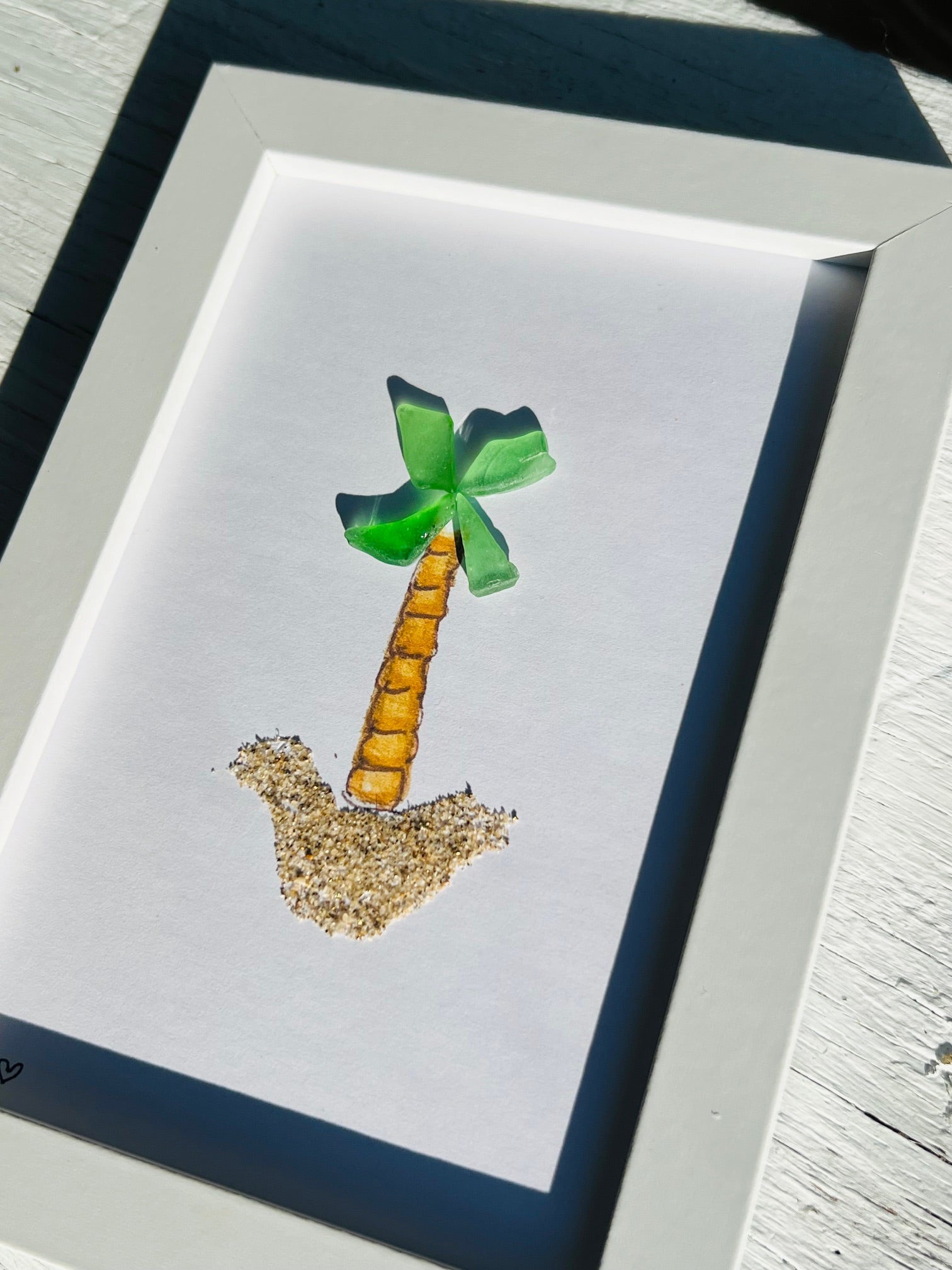 Palm Tree Sea Glass Art