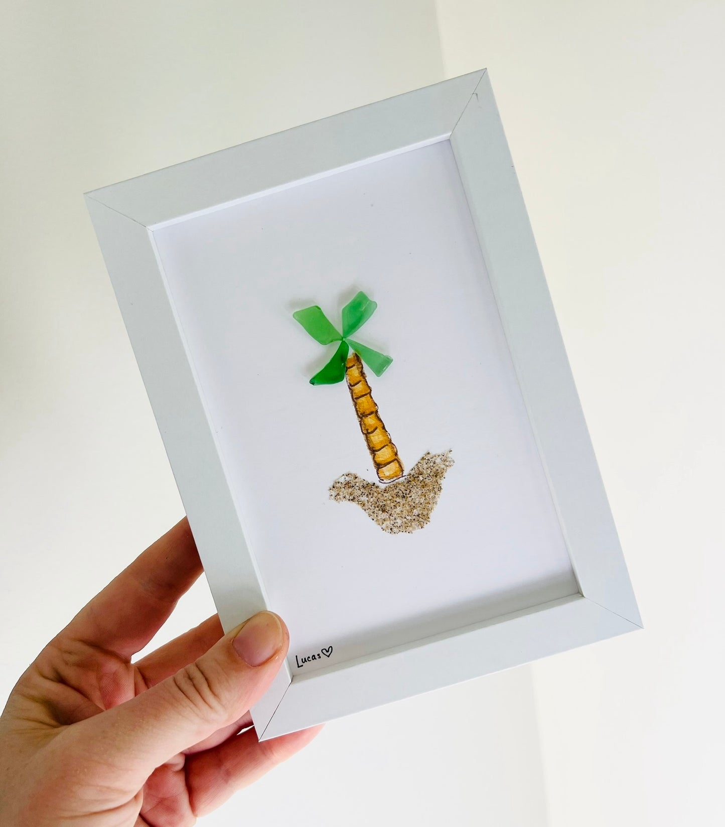 Palm Tree Sea Glass Art