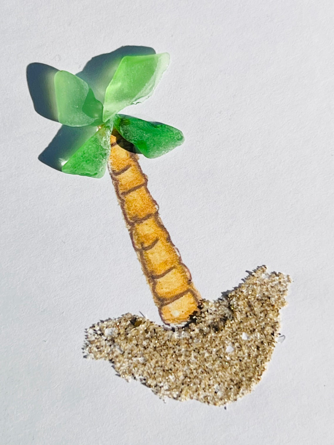 Palm Tree Sea Glass Art