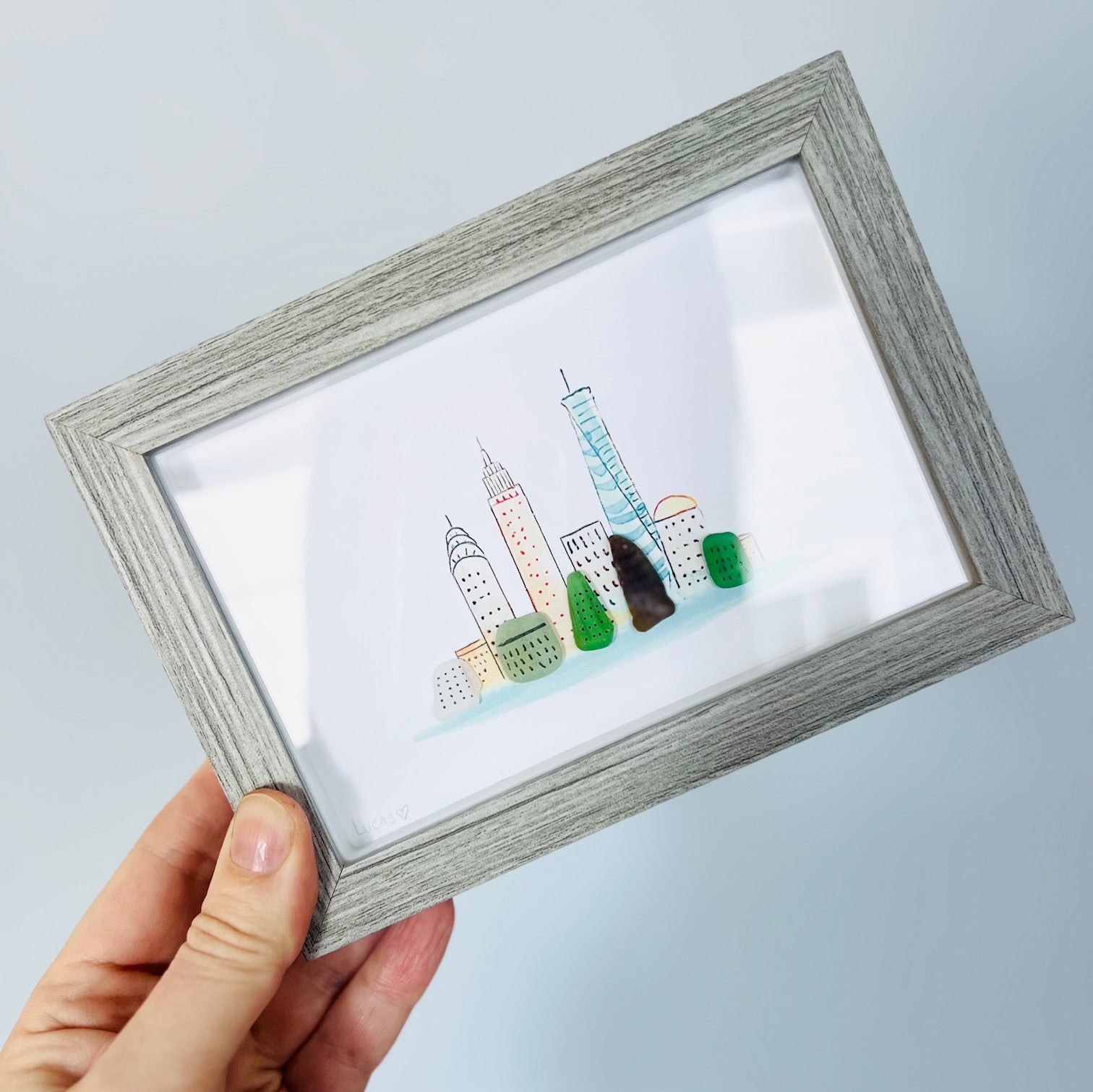 New York City Sea Glass Skyline by Sook & Hook