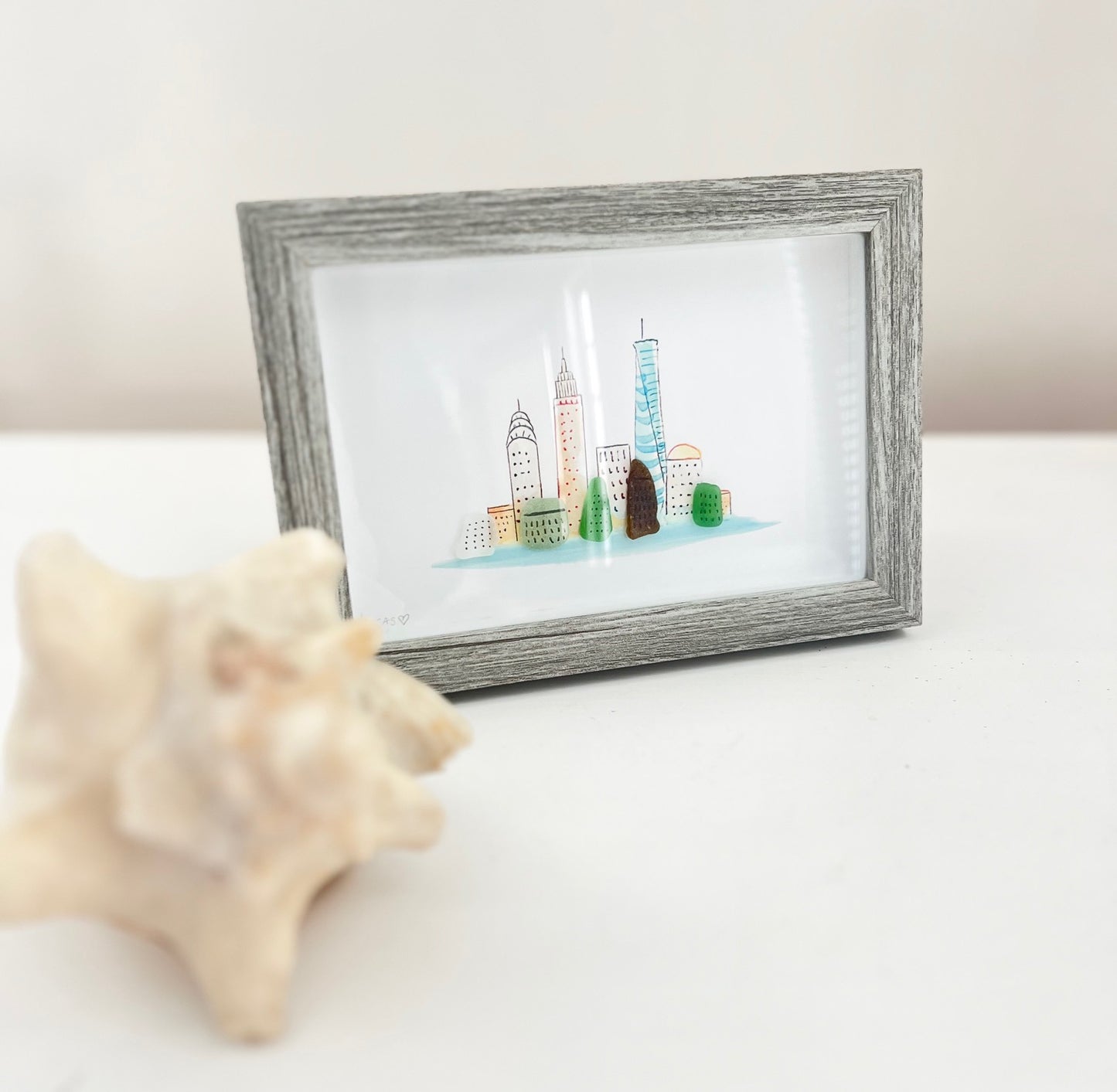 New York City Sea Glass Skyline by Sook & Hook