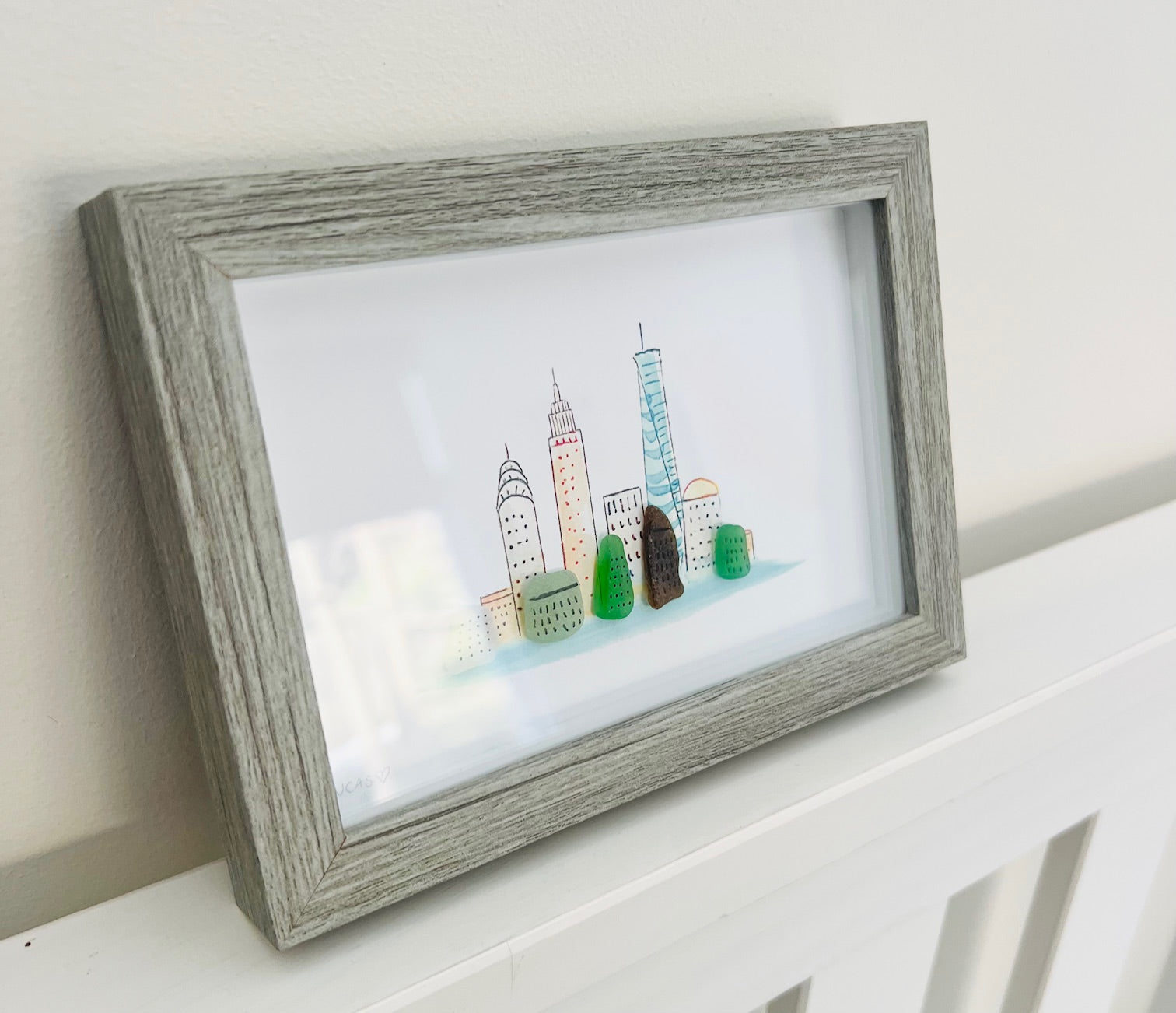 New York City Sea Glass Skyline by Sook & Hook