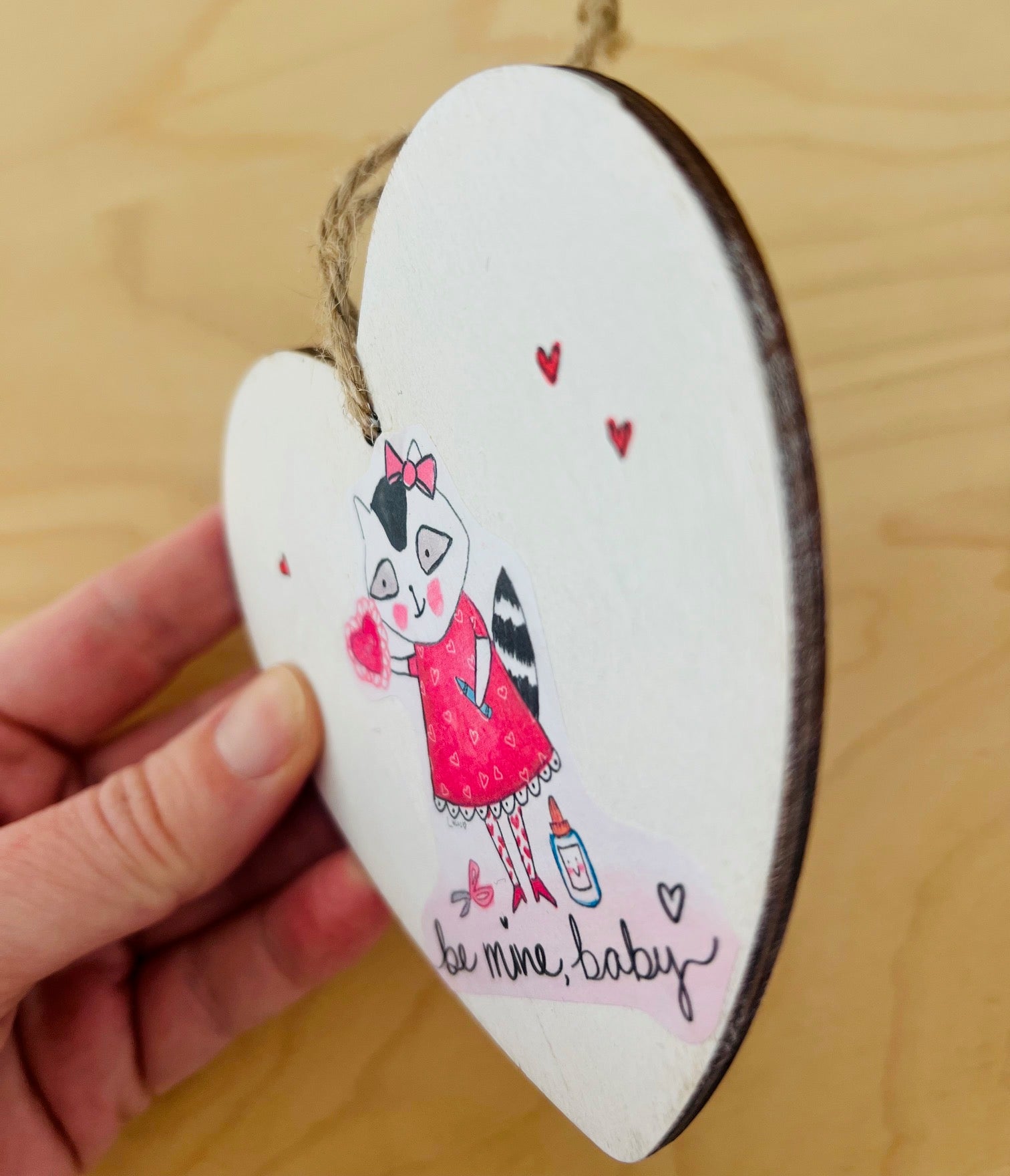 Be Mine Baby Cute Valentine Decoupage Ornament