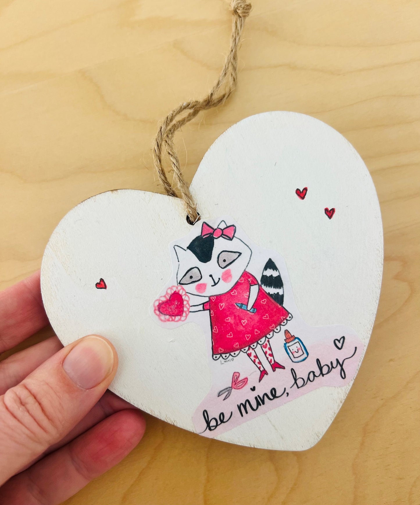 Be Mine Baby Cute Valentine Decoupage Ornament