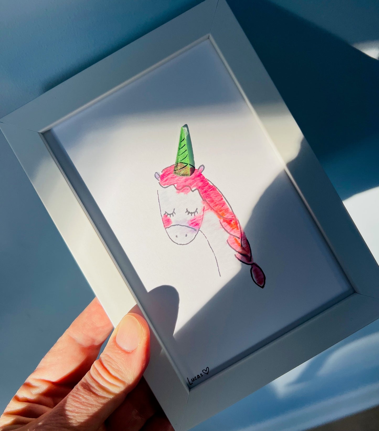 Cute Unicorn Sea Glass Art by Sook & Hook