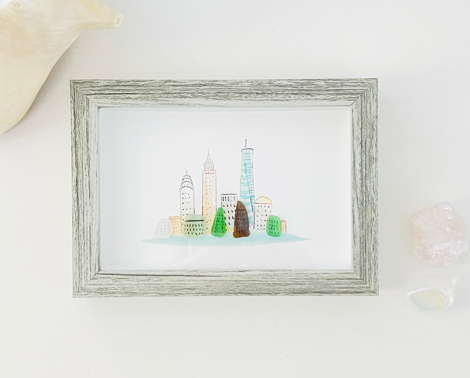 New York City Sea Glass Skyline